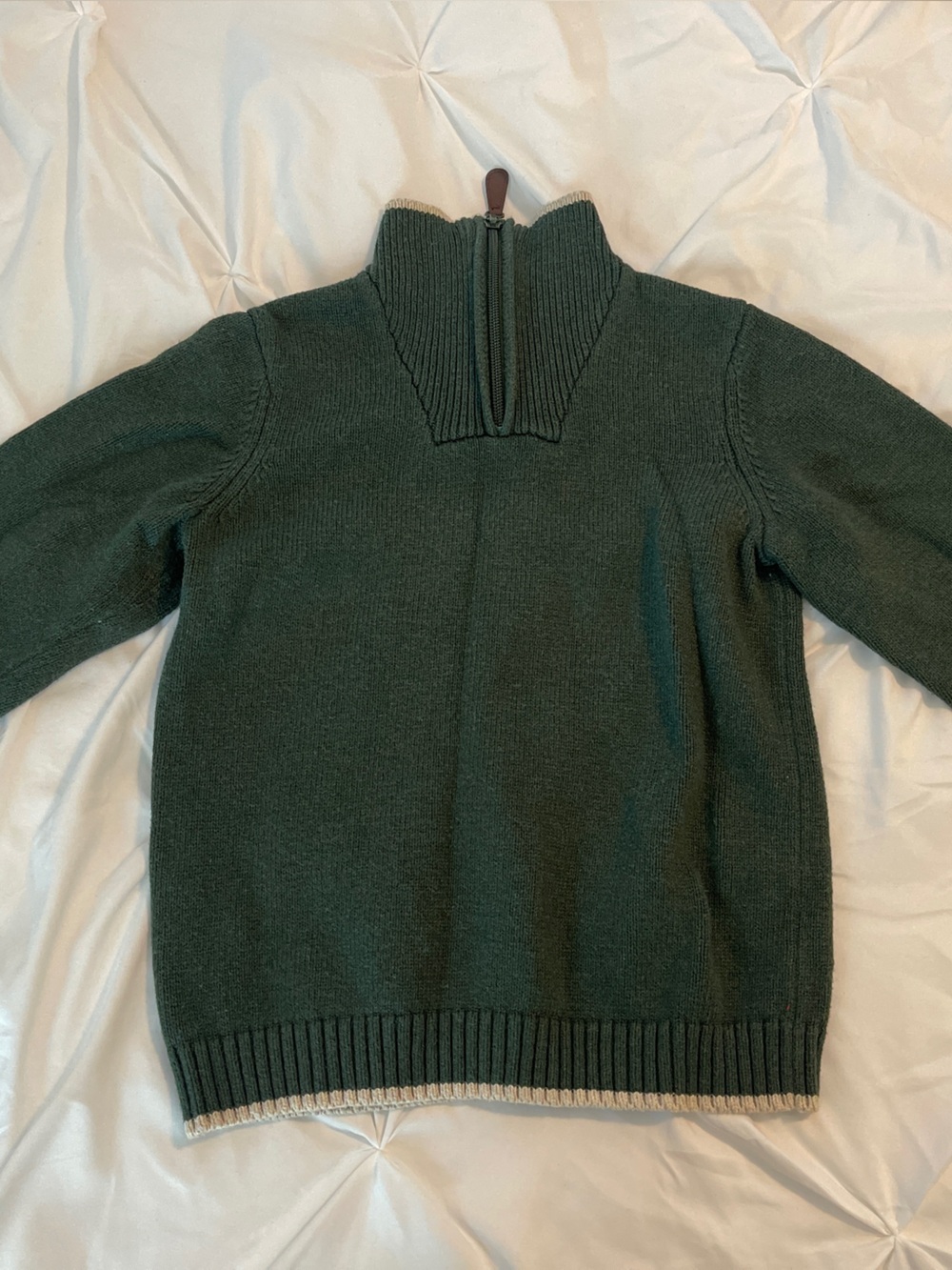 Janie and Jack Green and Red Half-Zip Sweaters - Picture 11 of 12